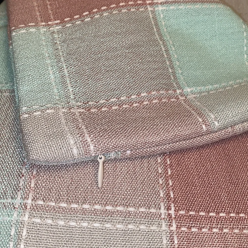 Set of 4 Plaid linen blend throw pillow covers